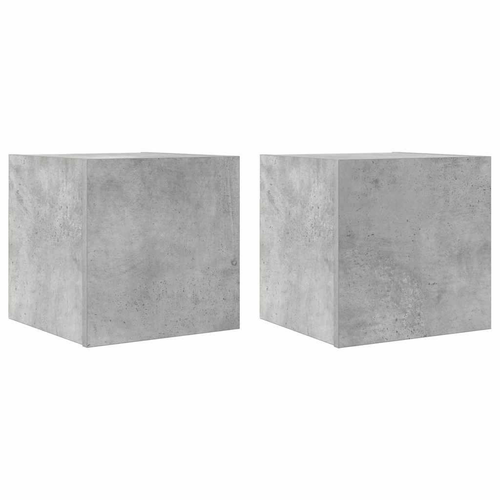 vidaXL Wall Mounted TV Cabinets 2 pcs Concrete Grey 30.5x30x30 cm