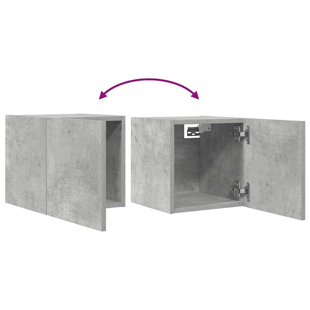 vidaXL Wall Mounted TV Cabinets 2 pcs Concrete Grey 30.5x30x30 cm
