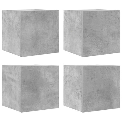 vidaXL Wall Mounted TV Cabinets 4 pcs Concrete Grey 30.5x30x30 cm