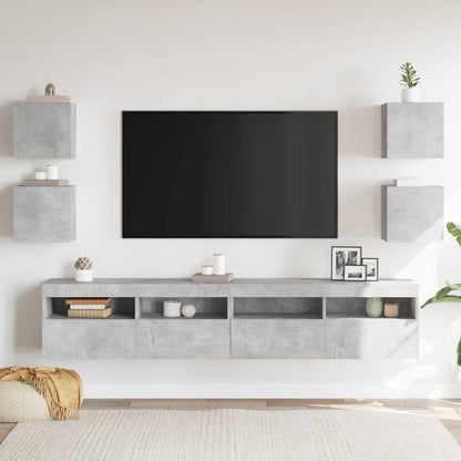 vidaXL Wall Mounted TV Cabinets 4 pcs Concrete Grey 30.5x30x30 cm