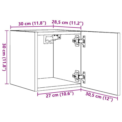 vidaXL Wall Mounted TV Cabinets 4 pcs Concrete Grey 30.5x30x30 cm