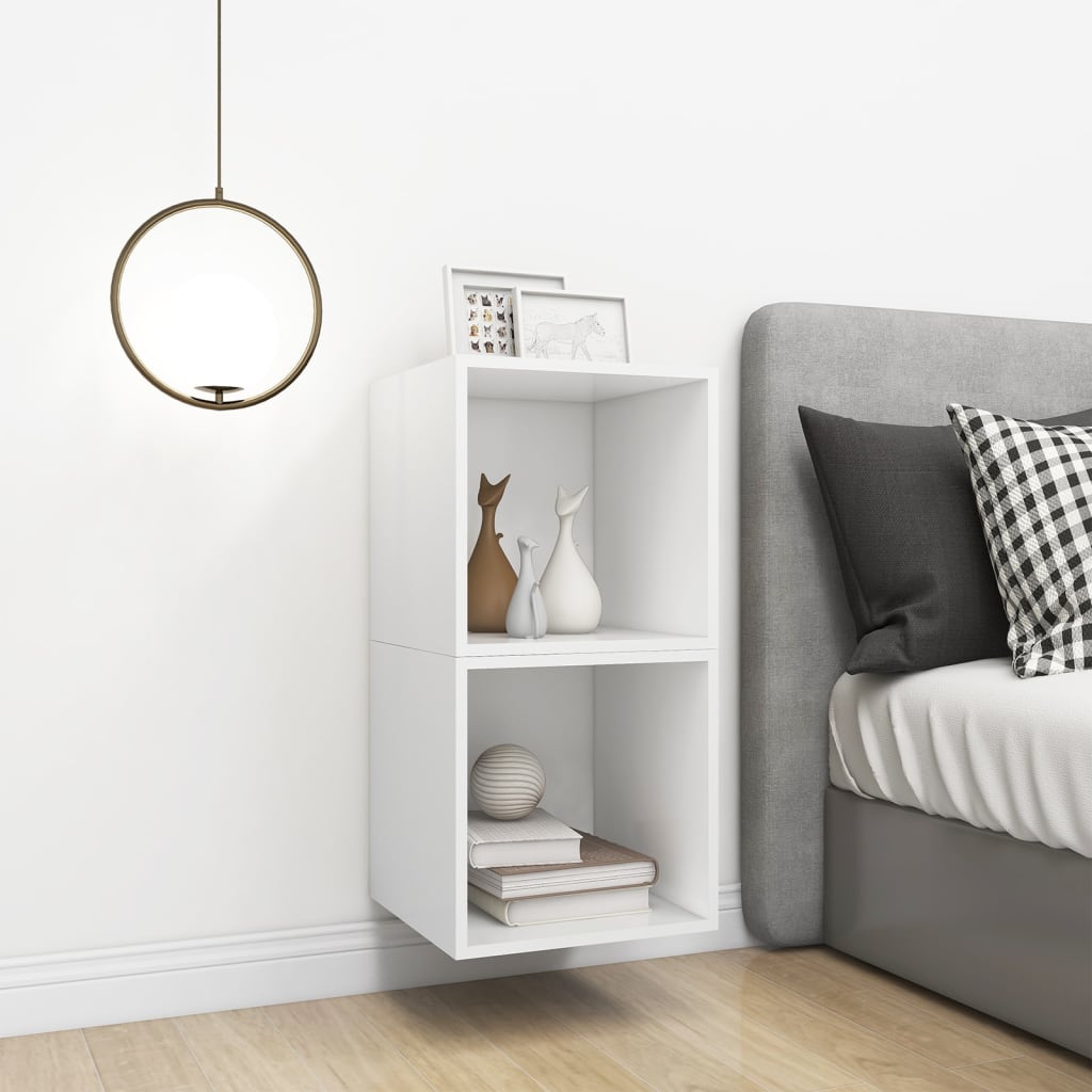 vidaXL Wall Cabinets 2 pcs White 37x37x37 cm Engineered Wood