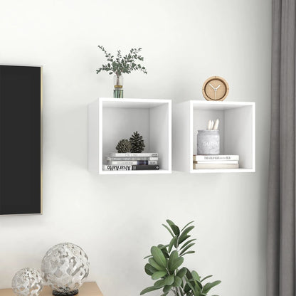 vidaXL Wall Cabinets 2 pcs White 37x37x37 cm Engineered Wood