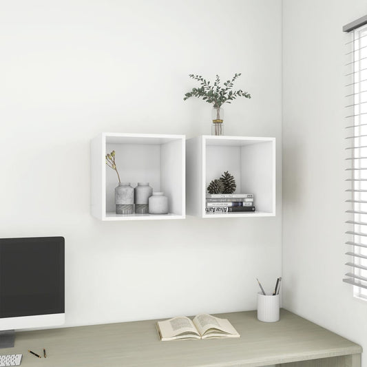 vidaXL Wall Cabinets 2 pcs White 37x37x37 cm Engineered Wood