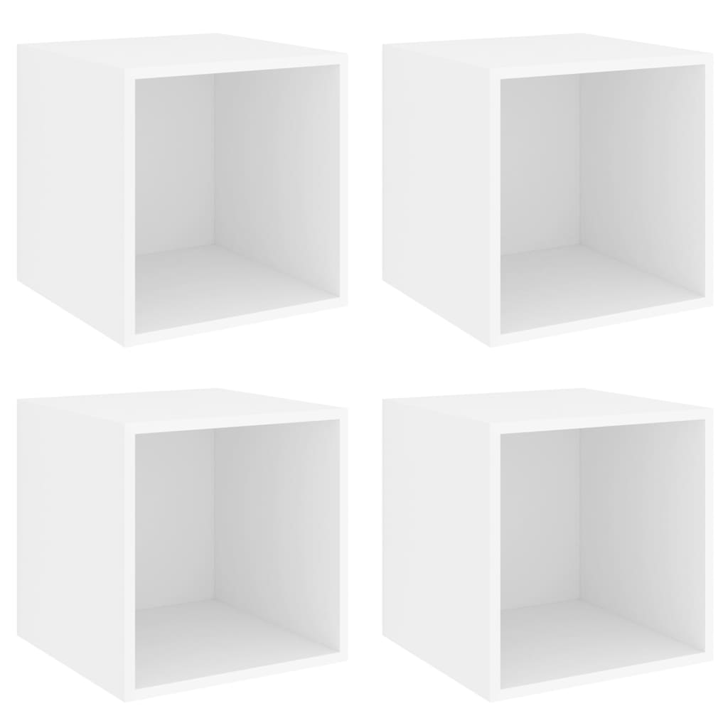 vidaXL Wall Cabinets 4 pcs White 37x37x37 cm Engineered Wood