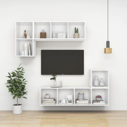 vidaXL Wall Cabinets 4 pcs White 37x37x37 cm Engineered Wood