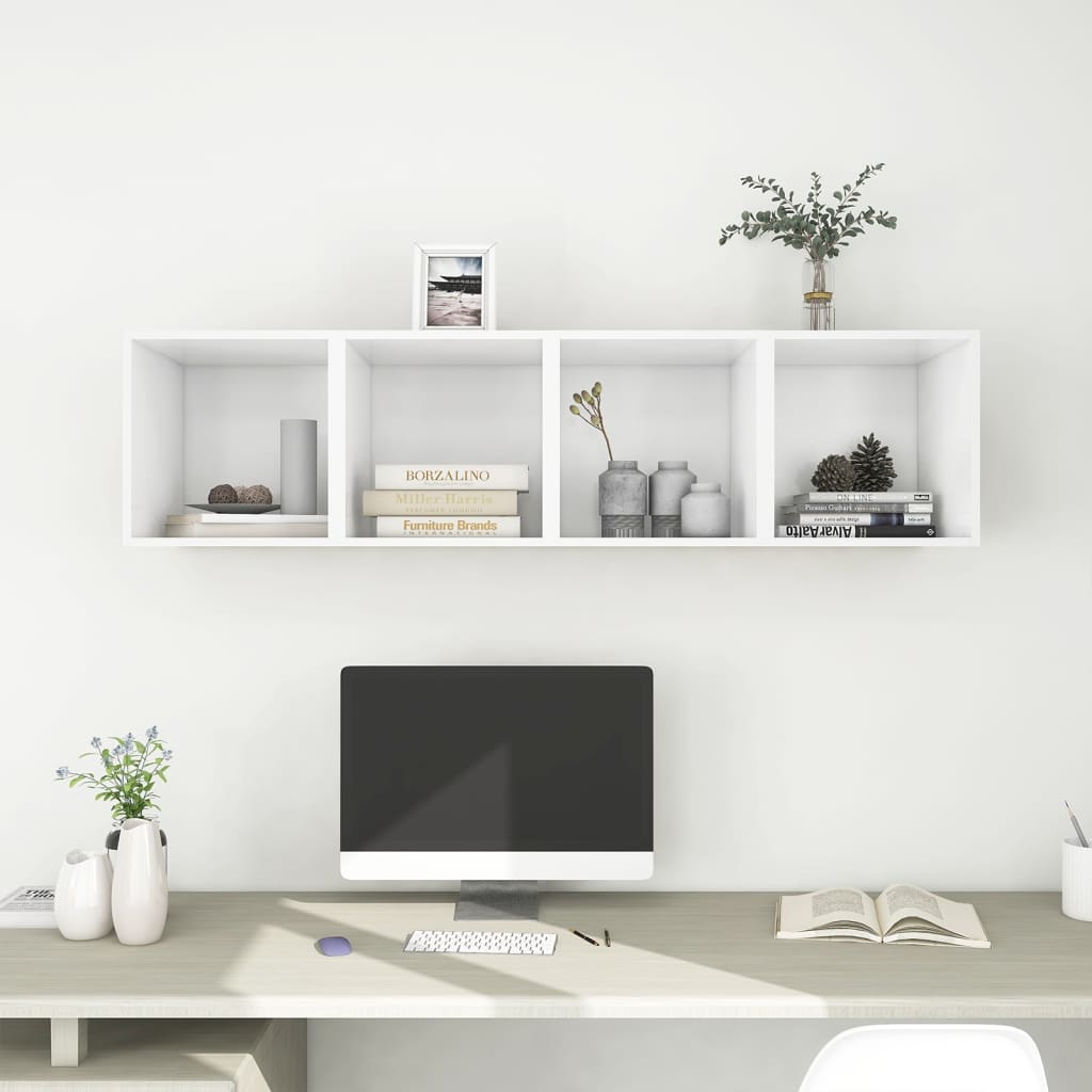 vidaXL Wall Cabinets 4 pcs White 37x37x37 cm Engineered Wood