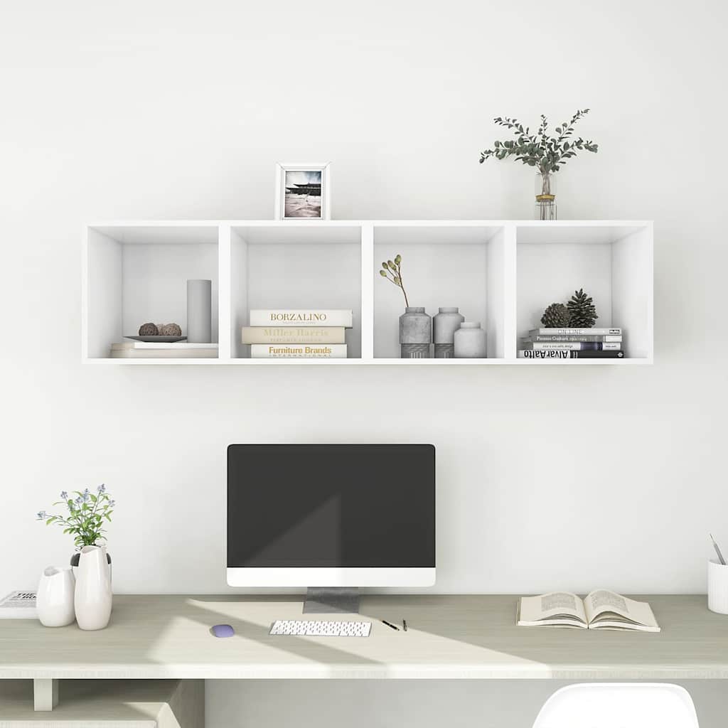 805446 vidaXL Wall Cabinets 4 pcs White 37x37x37 cm Engineered Wood