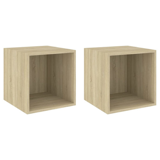 vidaXL Wall Cabinets 2 pcs Sonoma Oak 37x37x37 cm Engineered Wood