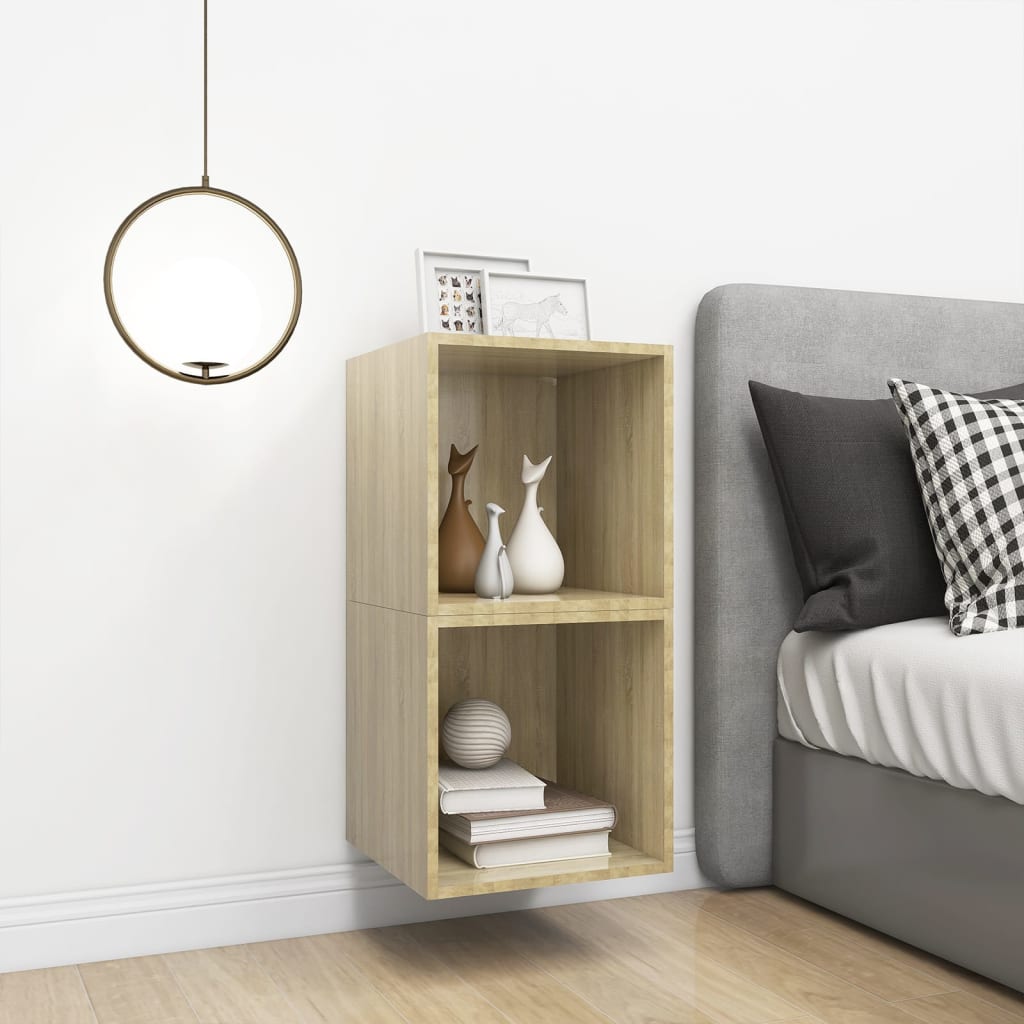 vidaXL Wall Cabinets 2 pcs Sonoma Oak 37x37x37 cm Engineered Wood