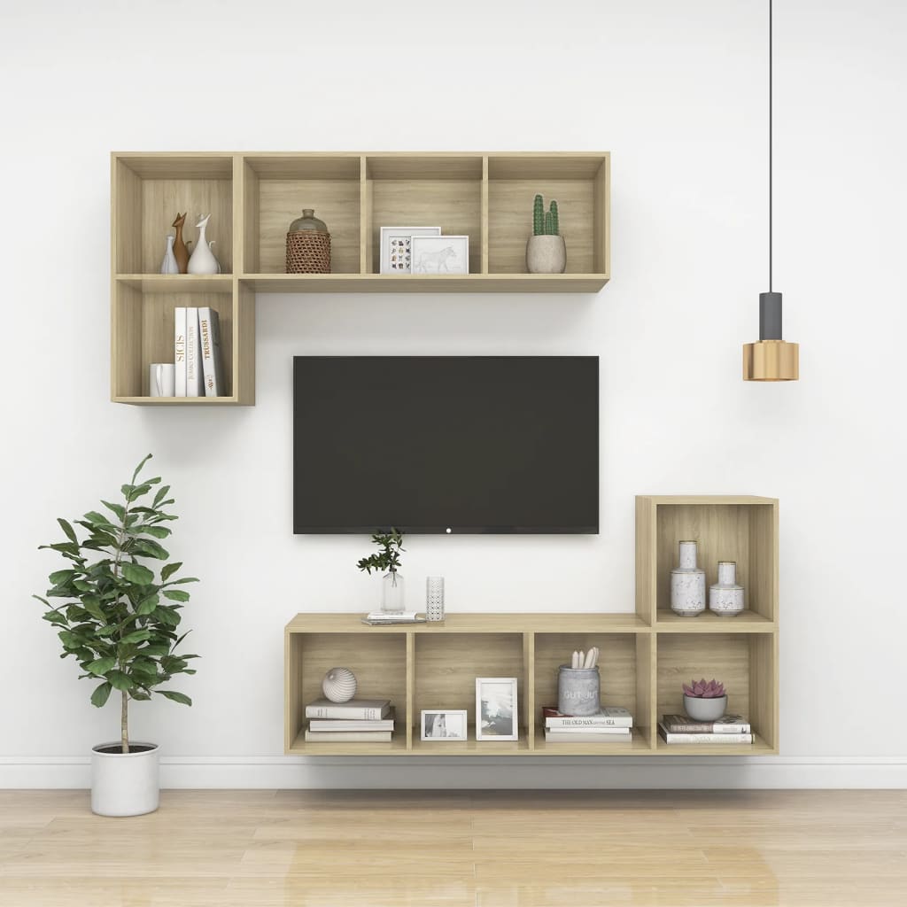 vidaXL Wall Cabinets 2 pcs Sonoma Oak 37x37x37 cm Engineered Wood