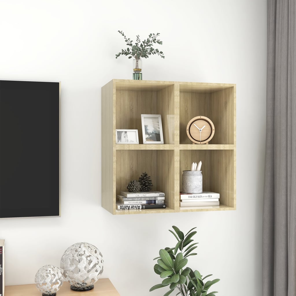 vidaXL Wall Cabinets 4 pcs Sonoma Oak 37x37x37 cm Engineered Wood