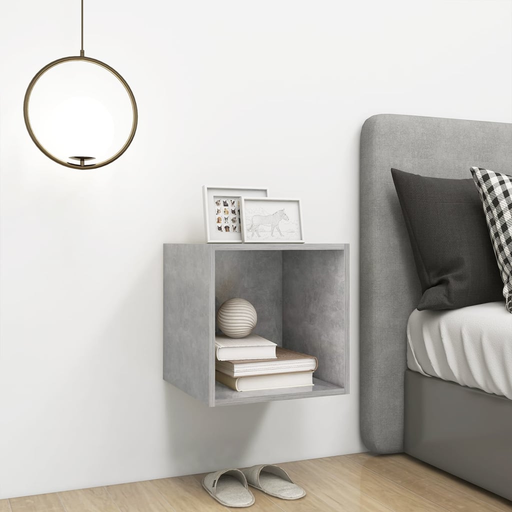 vidaXL Wall Cabinet Concrete Grey 37x37x37 cm Engineered Wood