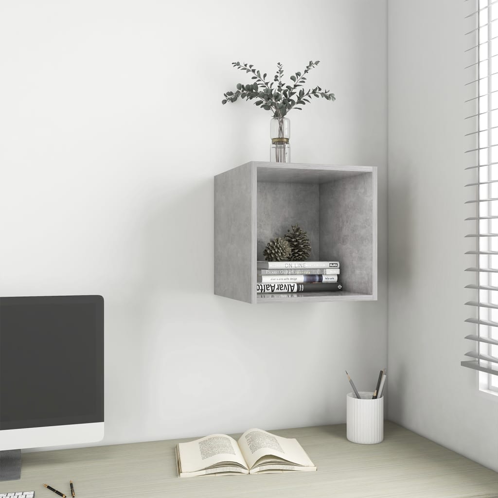 vidaXL Wall Cabinet Concrete Grey 37x37x37 cm Engineered Wood