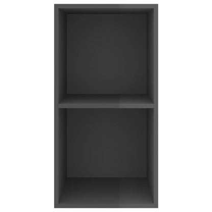 vidaXL Wall-mounted TV Cabinet High Gloss Grey 37x37x72 cm Engineered Wood