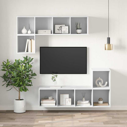 vidaXL Wall-mounted TV Cabinet White 37x37x107 cm Engineered Wood
