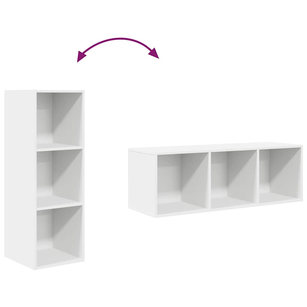 vidaXL Wall-mounted TV Cabinet White 37x37x107 cm Engineered Wood