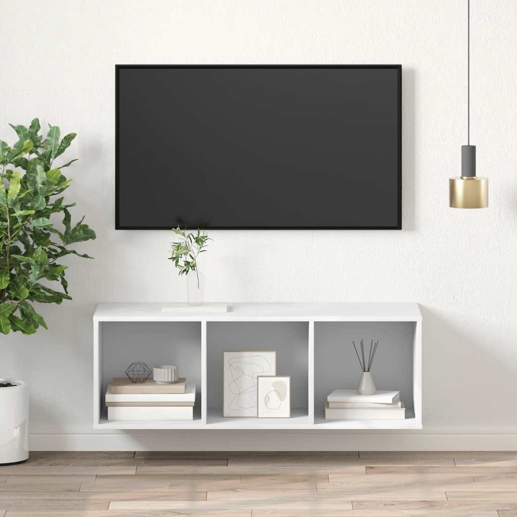 vidaXL Wall-mounted TV Cabinet White 37x37x107 cm Engineered Wood