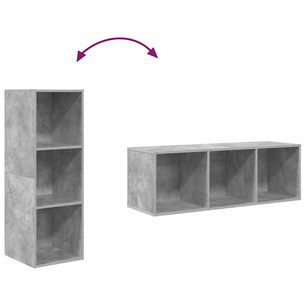 vidaXL Wall-mounted TV Cabinet Concrete Grey 37x37x107 cm Engineered Wood