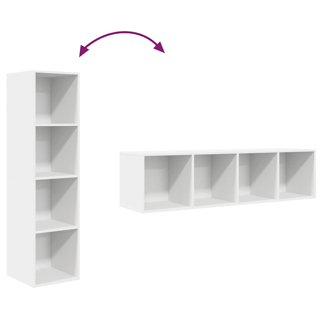 vidaXL Wall-mounted TV Cabinet White 37x37x142.5 cm Engineered Wood