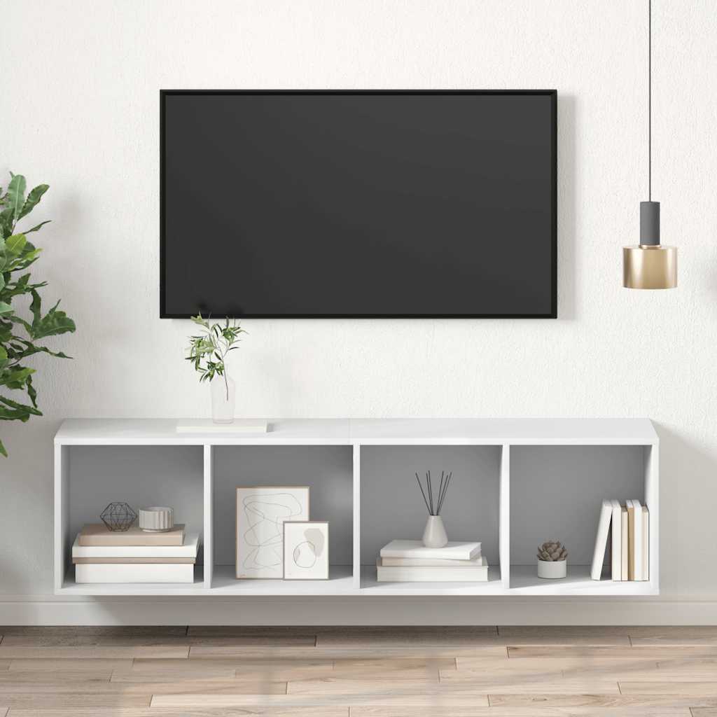 vidaXL Wall-mounted TV Cabinet White 37x37x142.5 cm Engineered Wood