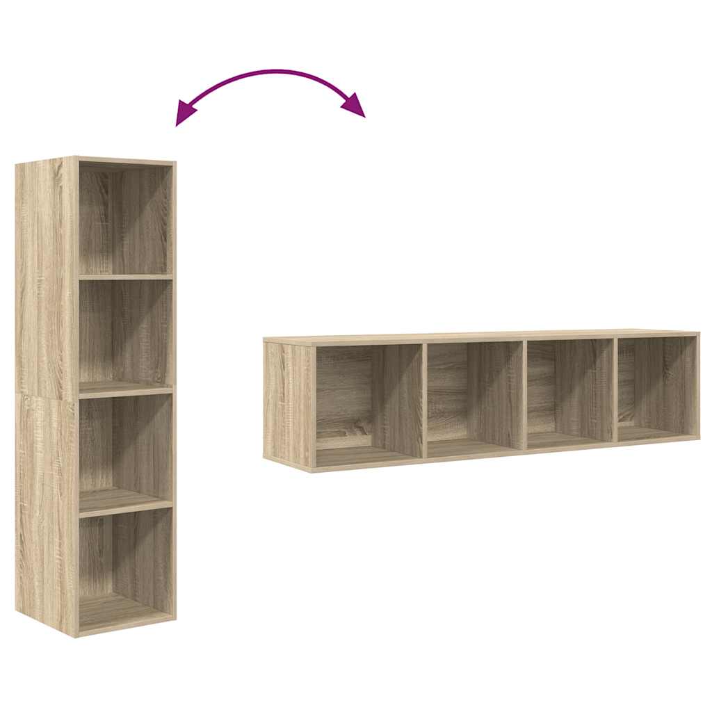 vidaXL Wall-mounted TV Cabinet Sonoma Oak 37x37x142.5 cm Engineered Wood