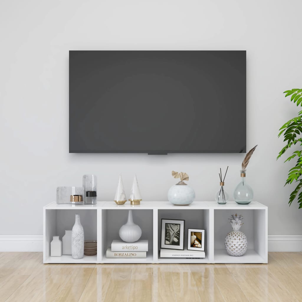 805499 vidaXL 2 Piece TV Cabinet Set White 37x35x37 cm Engineered Wood