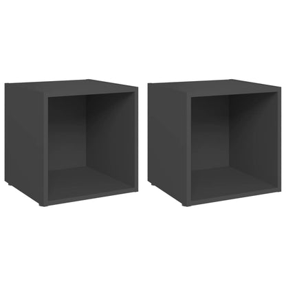 vidaXL TV Cabinets 2 pcs Grey 37x35x37 cm Engineered Wood