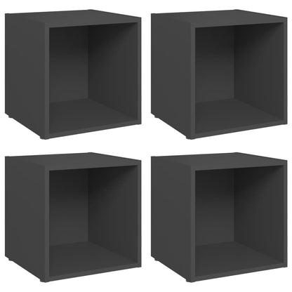 vidaXL TV Cabinets 4 pcs Grey 37x35x37 cm Engineered Wood