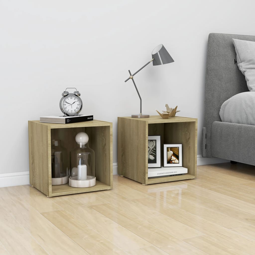 vidaXL TV Cabinet Sonoma Oak 37x35x37 cm Engineered Wood