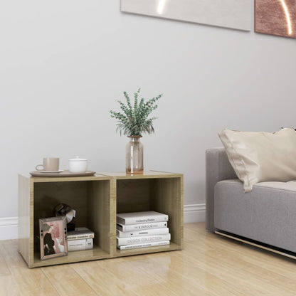 805508 vidaXL 2 Piece TV Cabinet Set Sonoma Oak 37x35x37 cm Engineered Wood
