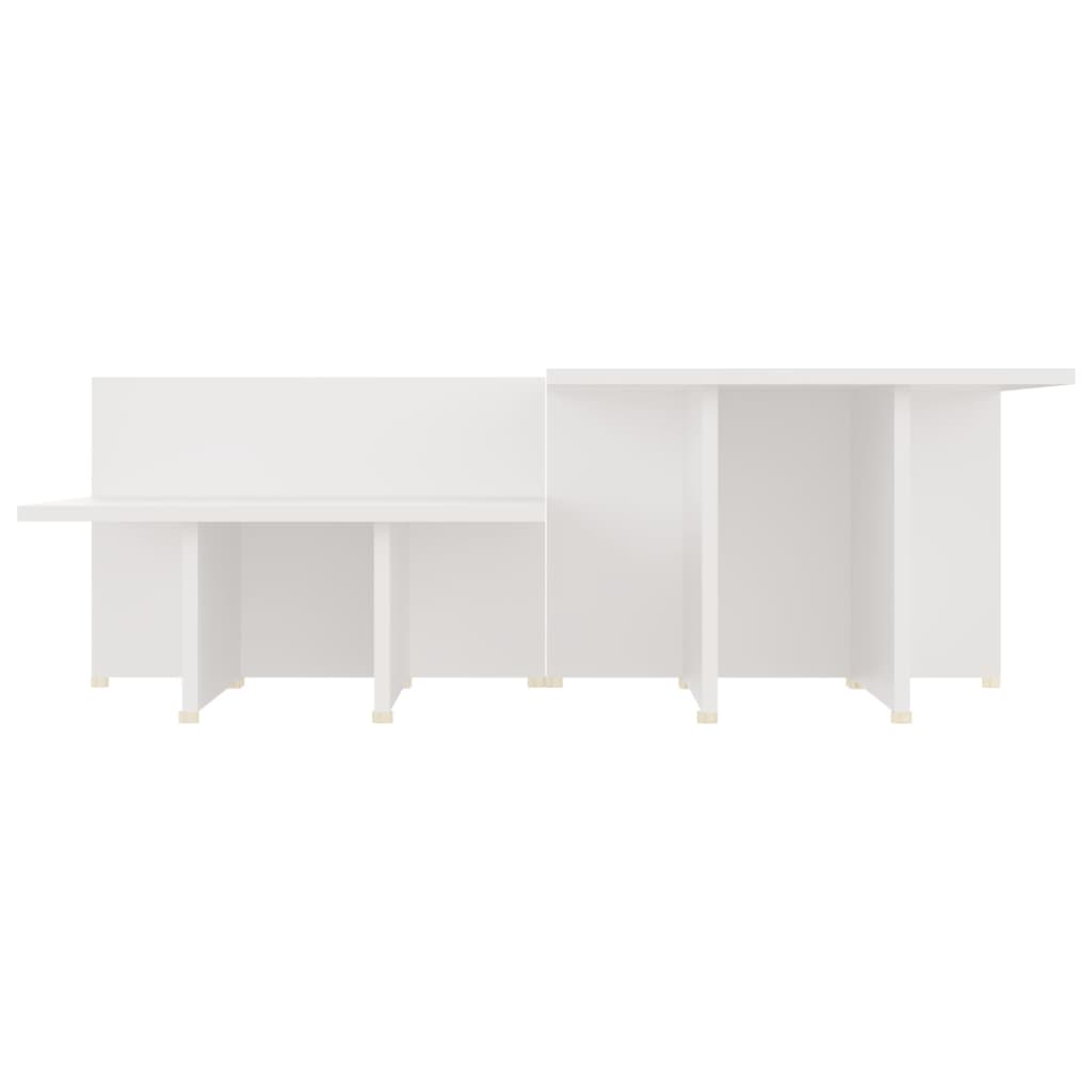 vidaXL Coffee Table | Set of 2 | White | Chipboard | Coffee Table | Rectangular