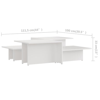 vidaXL Coffee Table | Set of 2 | White | Chipboard | Coffee Table | Rectangular