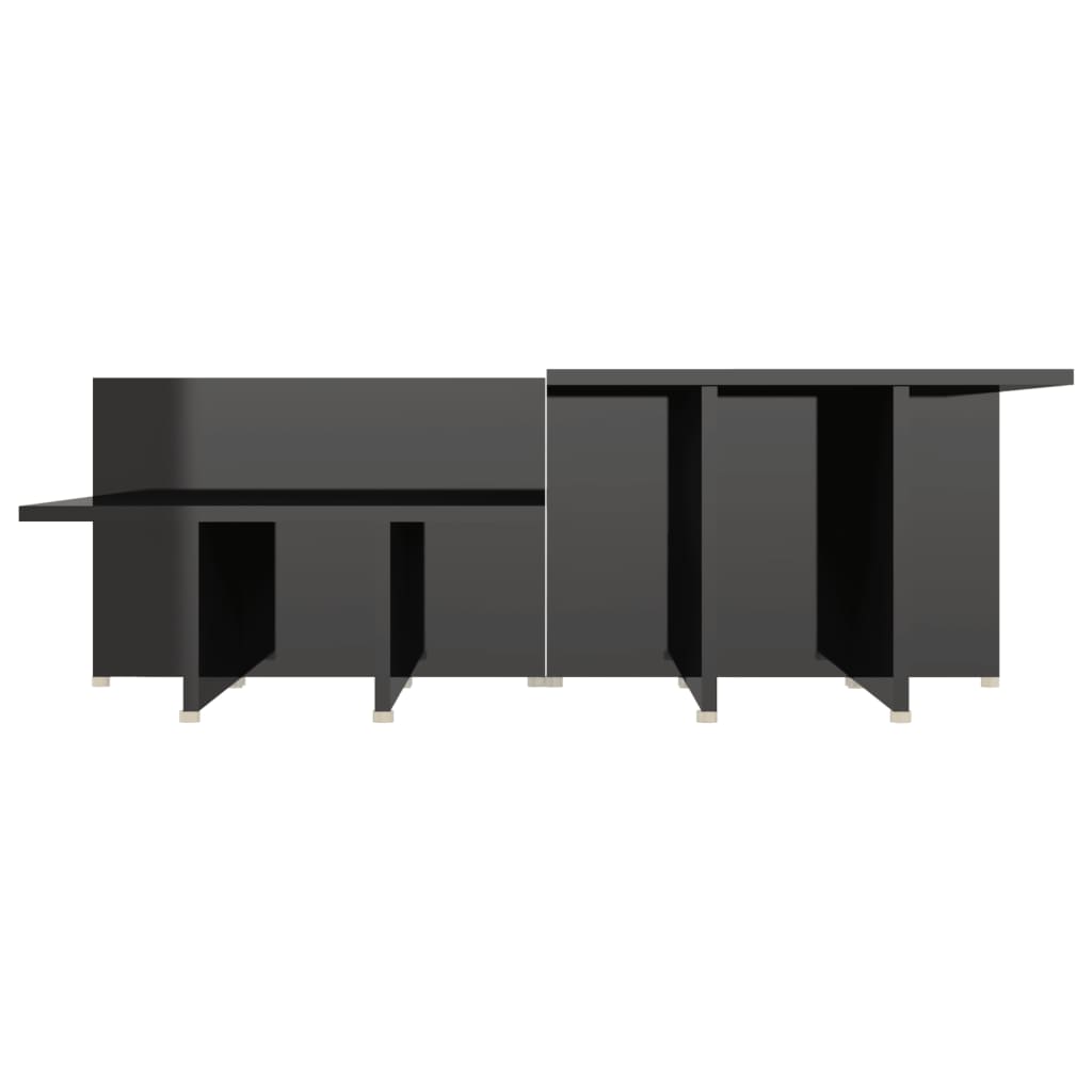 vidaXL Coffee Table | Set of 2 | High gloss black | Chipboard | Rectangular