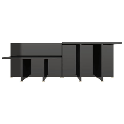 vidaXL Coffee Table | Set of 2 | High gloss black | Chipboard | Rectangular