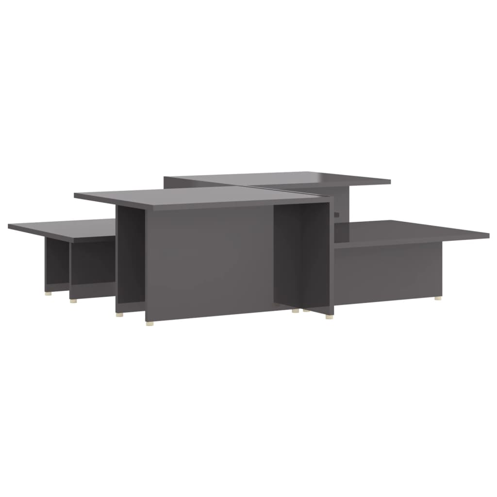 vidaXL Coffee Table | Set of 2 | High gloss grey | Chipboard | 111.5x50x33 cm