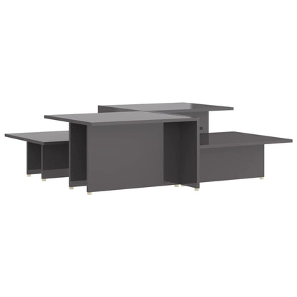vidaXL Coffee Table | Set of 2 | High gloss grey | Chipboard | 111.5x50x33 cm