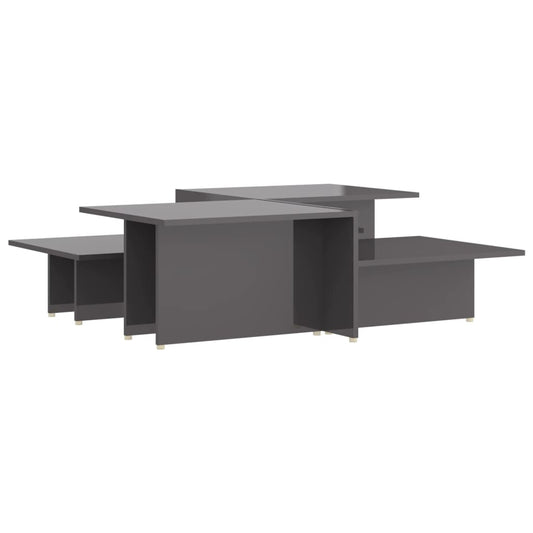 vidaXL Coffee Table | Set of 2 | High gloss grey | Chipboard | 111.5x50x33 cm