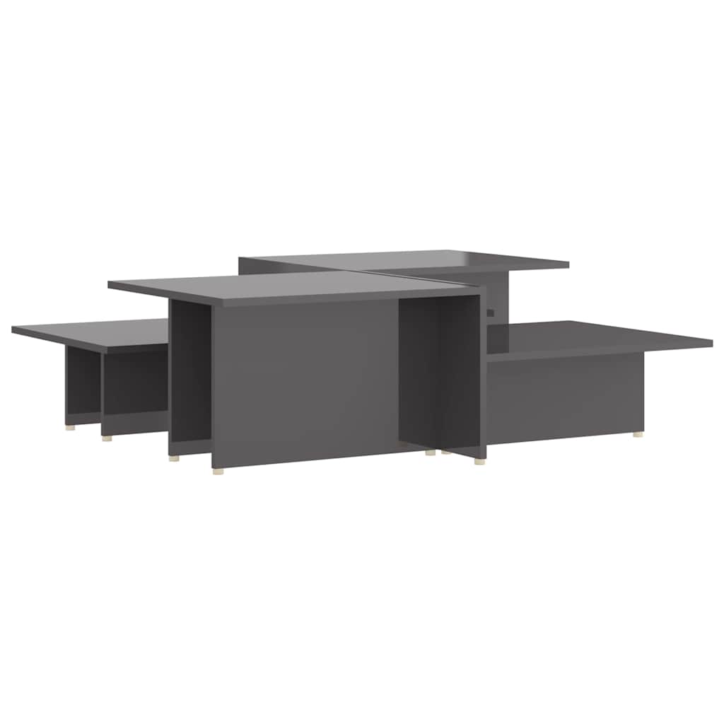 vidaXL Coffee Tables 2 pcs High Gloss Grey 111.5x50x33 cm