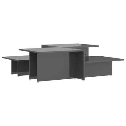 vidaXL Coffee Tables 2 pcs High Gloss Grey 111.5x50x33 cm