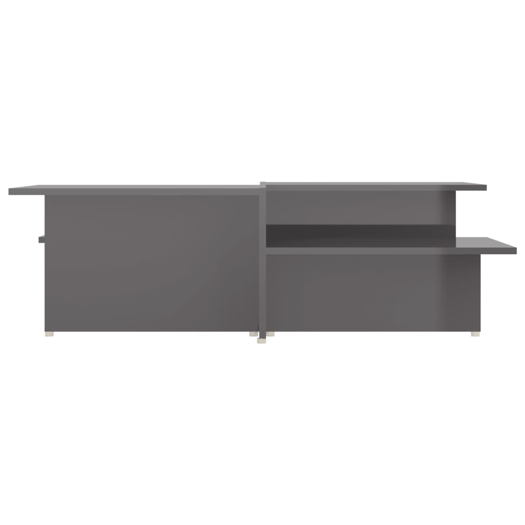 vidaXL Coffee Table | Set of 2 | High gloss grey | Chipboard | 111.5x50x33 cm