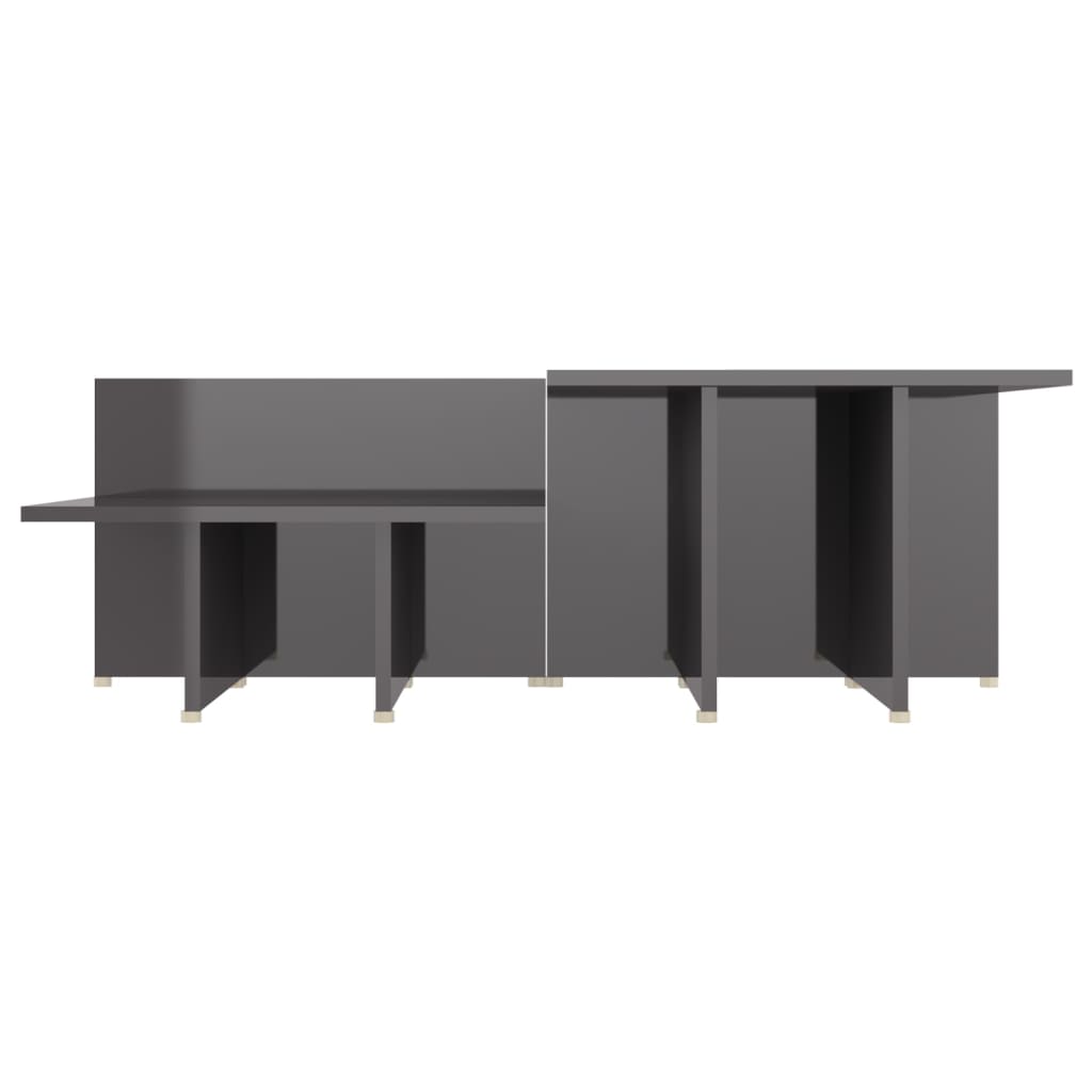 vidaXL Coffee Table | Set of 2 | High gloss grey | Chipboard | 111.5x50x33 cm