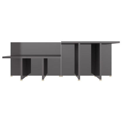 vidaXL Coffee Table | Set of 2 | High gloss grey | Chipboard | 111.5x50x33 cm