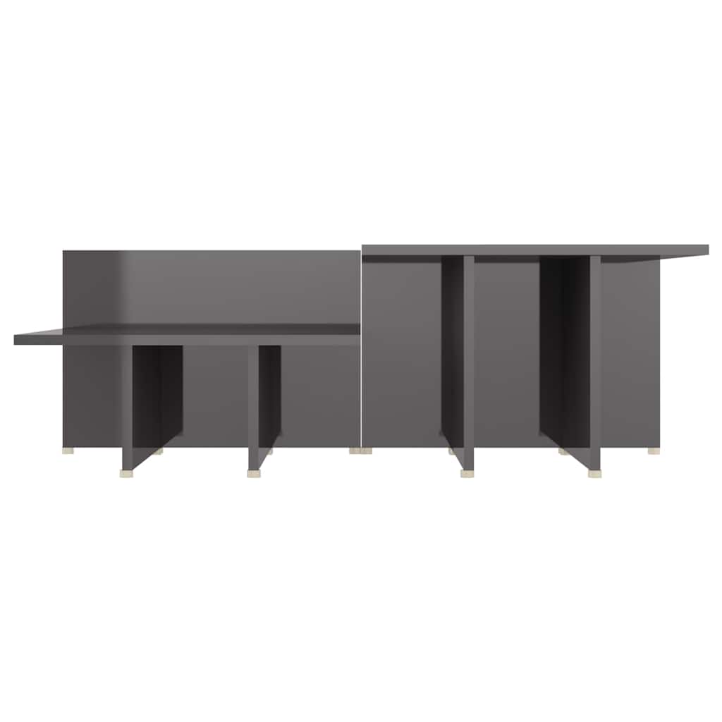 vidaXL Coffee Tables 2 pcs High Gloss Grey 111.5x50x33 cm