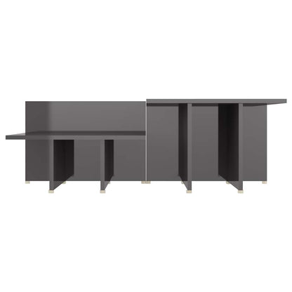 vidaXL Coffee Tables 2 pcs High Gloss Grey 111.5x50x33 cm