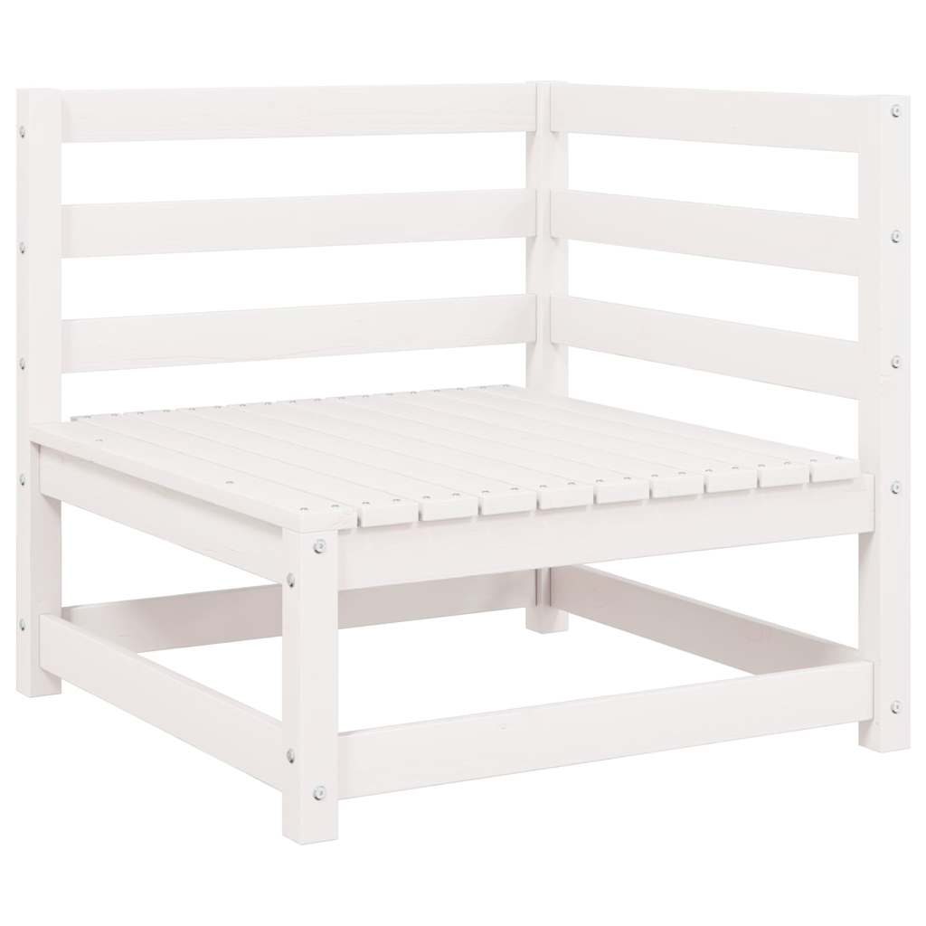 vidaXL Corner Sofa | White | Solid pine wood | Medium | Modular | Corner Sofa