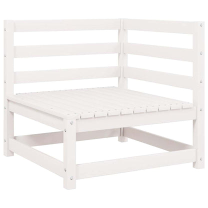 vidaXL Corner Sofa | White | Solid pine wood | Medium | Modular | Corner Sofa