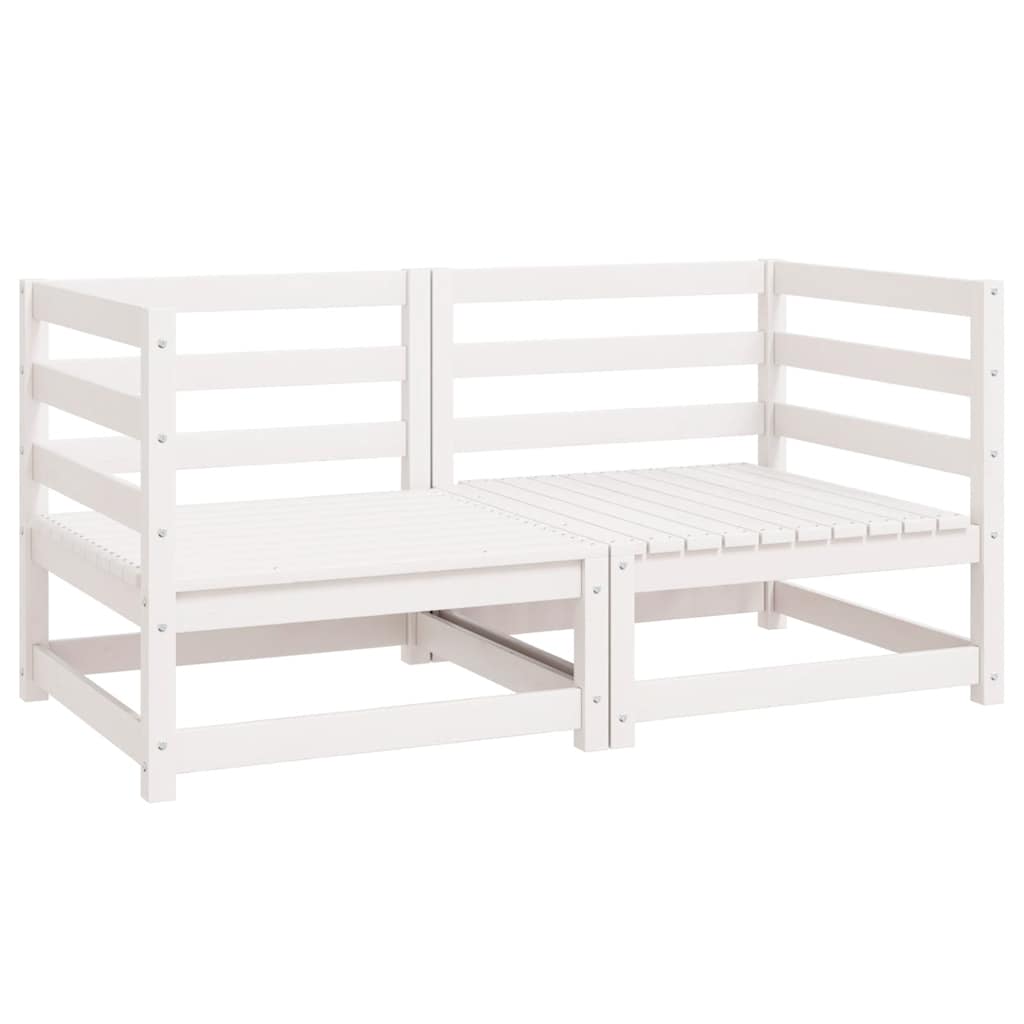 vidaXL Garden Corner Sofas 2 pcs White Solid Wood Pine
