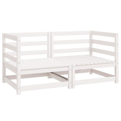vidaXL Garden Corner Sofas 2 pcs White Solid Wood Pine