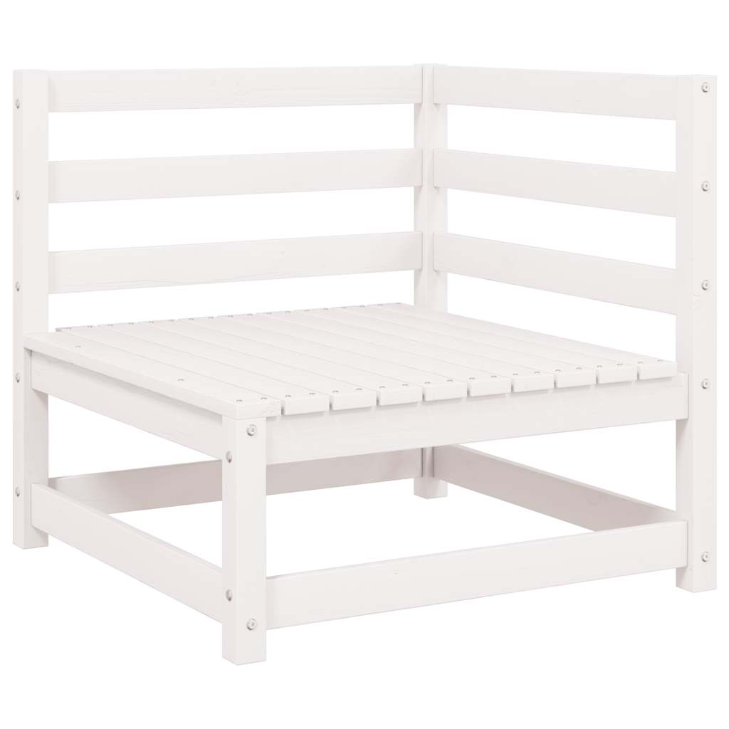 vidaXL Garden Corner Sofas 2 pcs White Solid Wood Pine